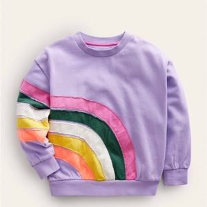 MB Rainbow Applique Sweatshirt size 6/7 but runs small. More like a 4/5 or 5/6.